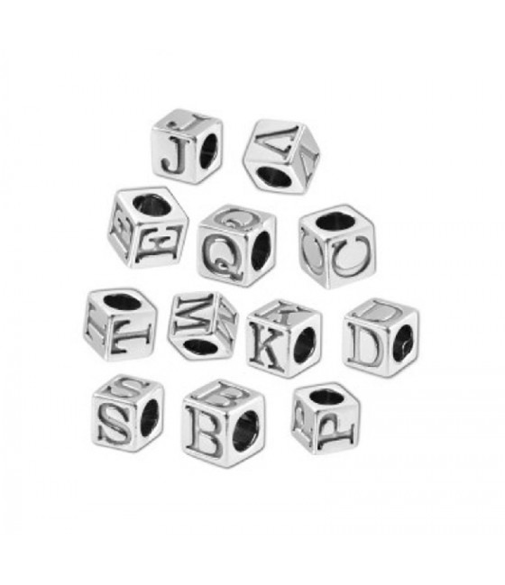Sterling Silver Letter Beads