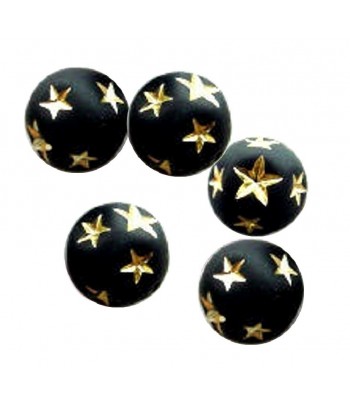 8mm Matte Round with Gold...