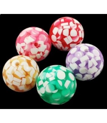 24mm Resin Round Bead with...