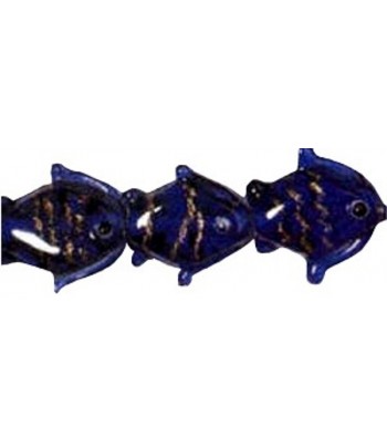 14x12mm Blue Fish Beads -...