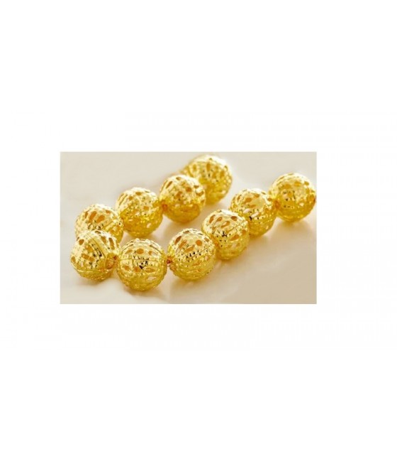 8mm Gold Filigree Beads